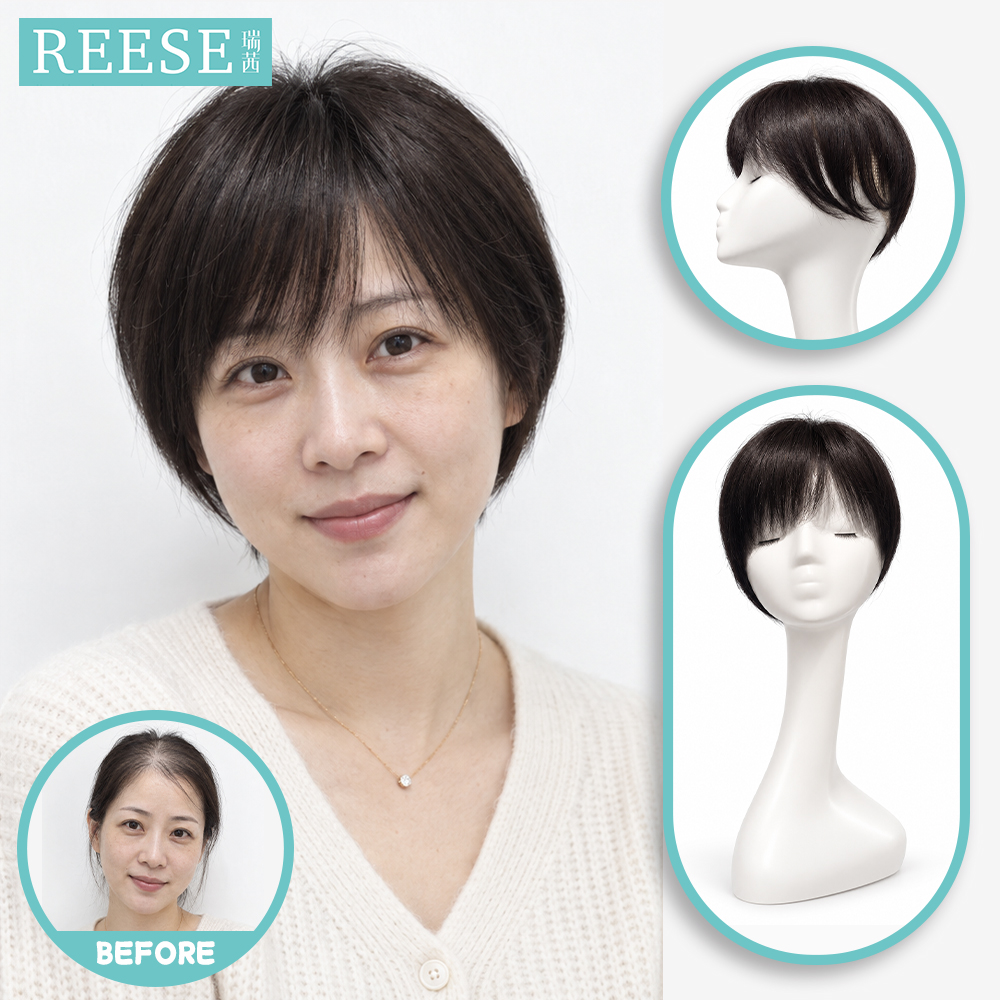 F620497132 全手织真人发短直发片