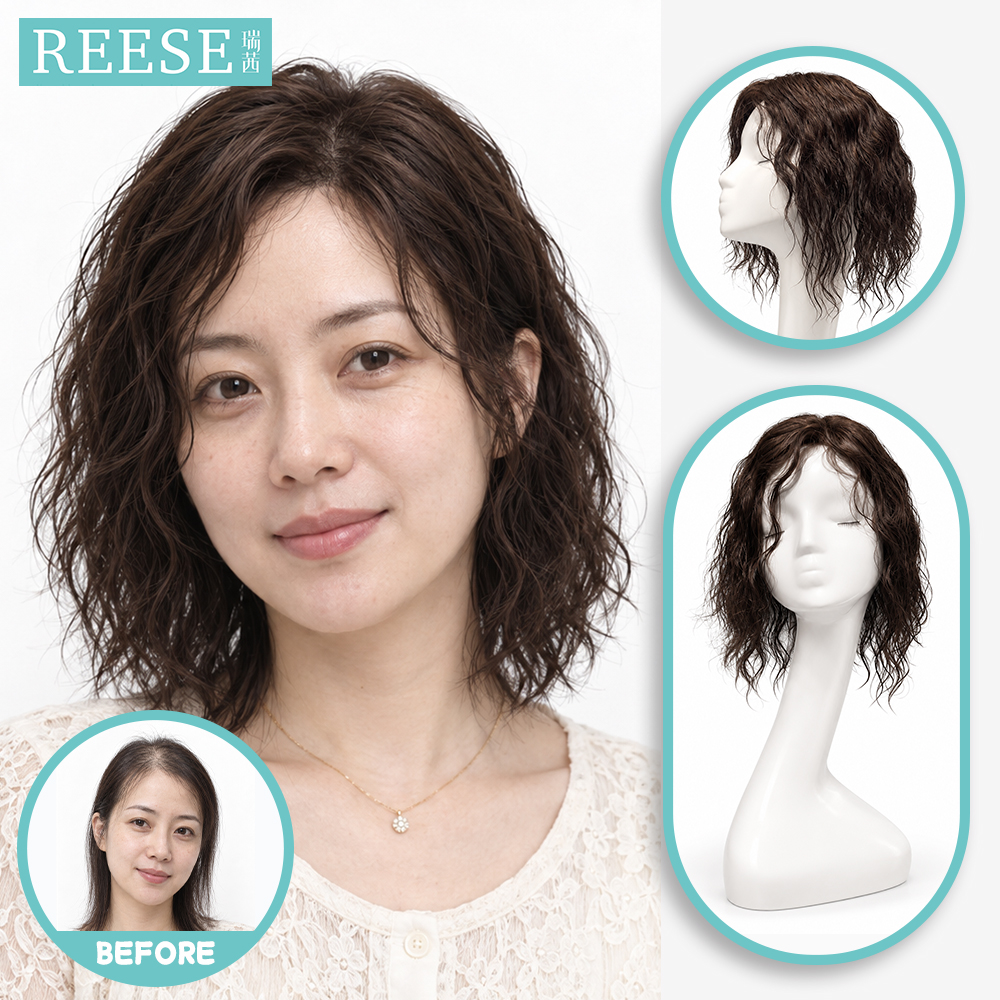 F620498227 全手织真人发短卷发片