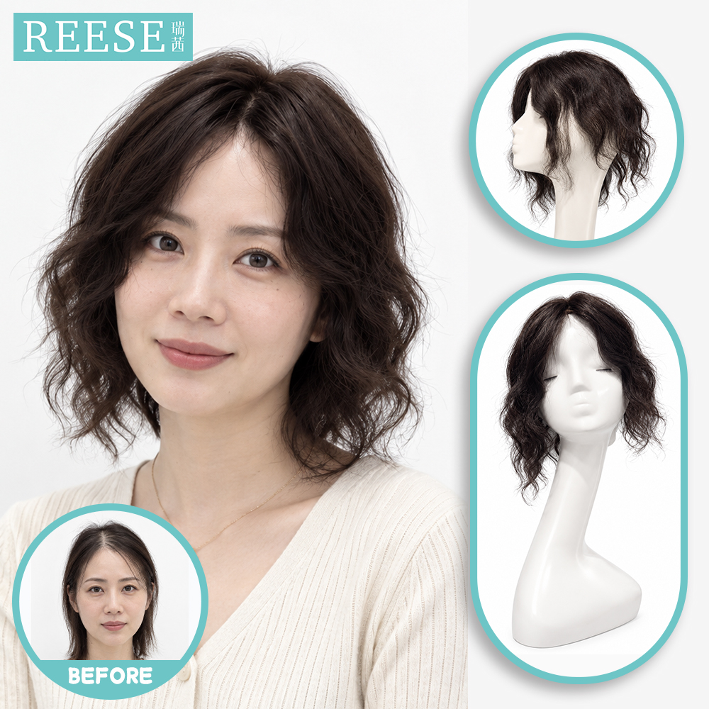 F620498433 全手织真人发短卷发片